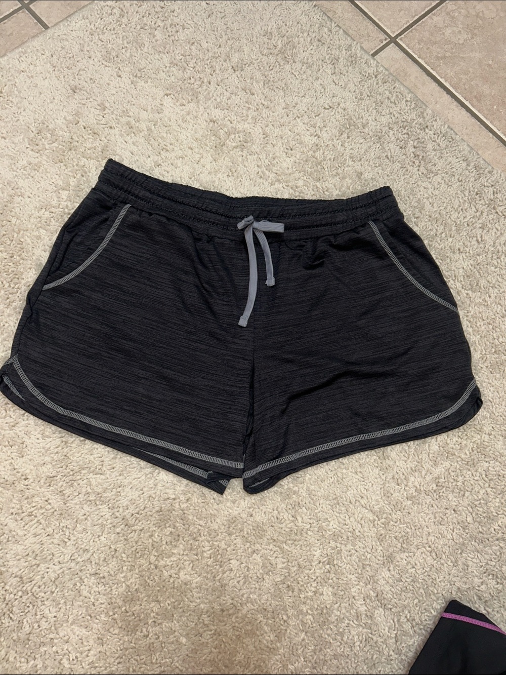 St. John's Bay Charcoal Gray Athletic Shorts with Contrast Trim